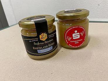KSK Honig 250g MHD 28.10.2023 Beutenstandorte St. Augustin / Merten - Imkerei Rosenau Einzeln bestellbar - 12 Gläser im Karton