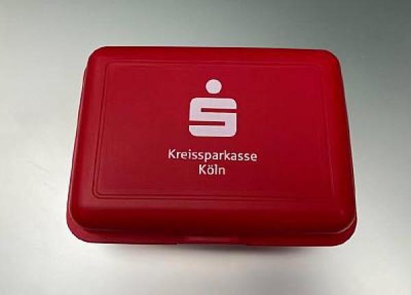 Brotdose "Pausen-Box" - mit Klickverschluss und Trennwand - Logo vertikalProduktion in Deutschland, BPA-Free, 100% recyclebar, LFGB(Suchbegriffe: Pausenbox, Brotbox)