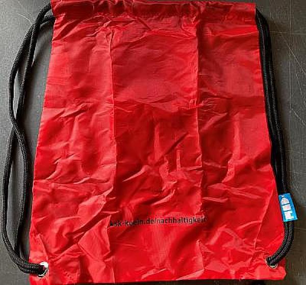 Stringbag - Sportbeutel Turnbeutel rot, RPET, ksk-koeln.de/NachhaltigkeitStichwort Nachhaltigkeit